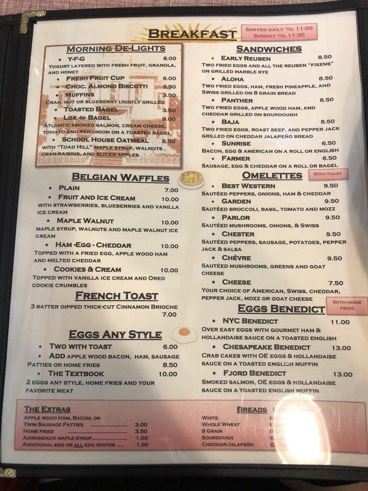 Menu at Main Street Ice Cream Parlor cafe, Chestertown