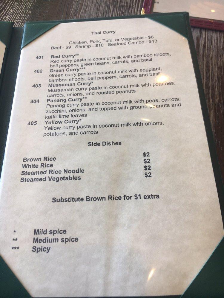 Menu at Thai Square desserts, Greensboro