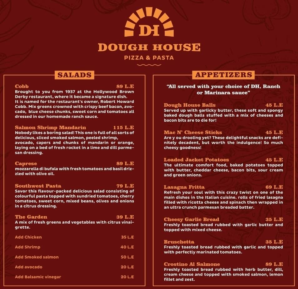 Menu at Dough House La Casa Dell'impasto restaurant, Sharm ElSheikh