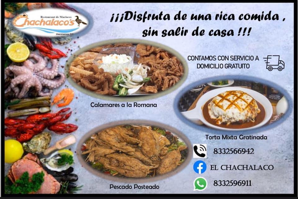 Menu at El Chachalaco restaurant, Ciudad Madero, Avenida Tamaulipas 3006