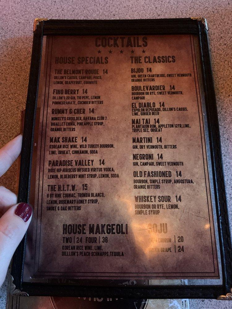 Menu at Seoul Shakers pub & bar, Toronto