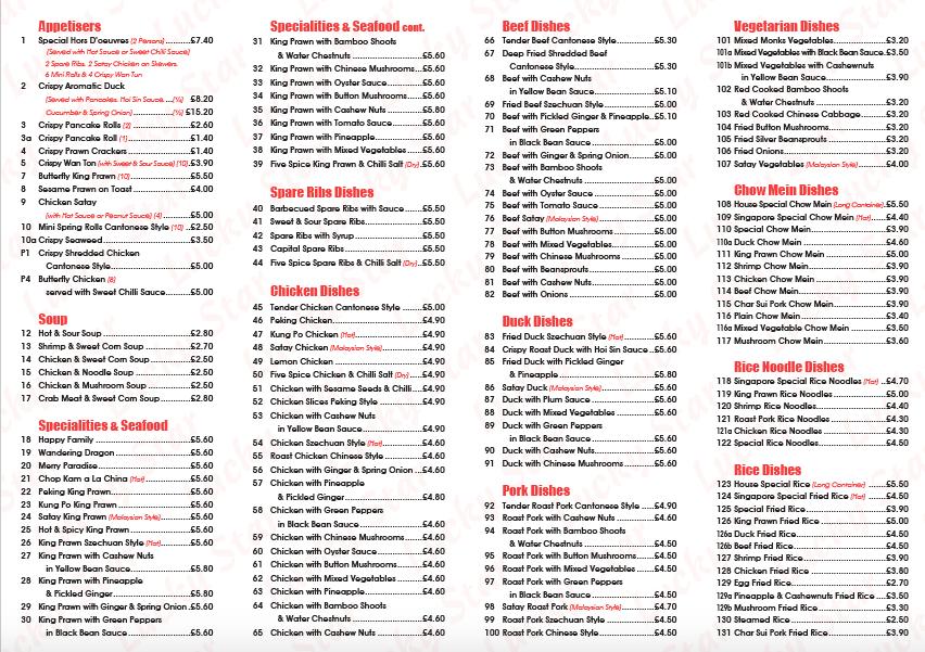 Menu at Lucky Star fast food, Witham