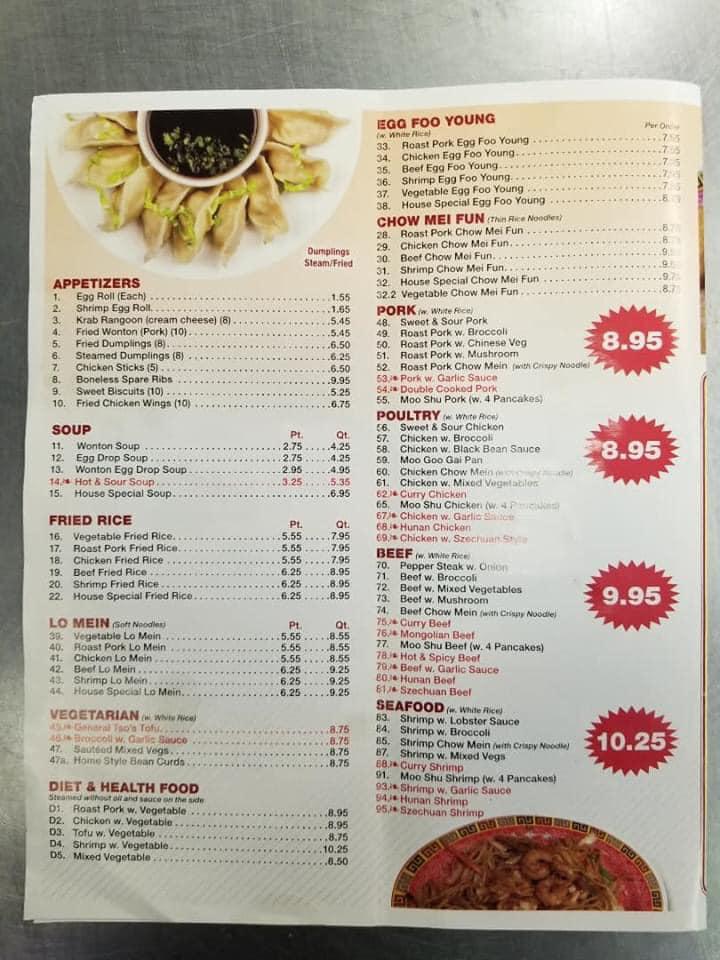 How Much Is New China Buffet Menu