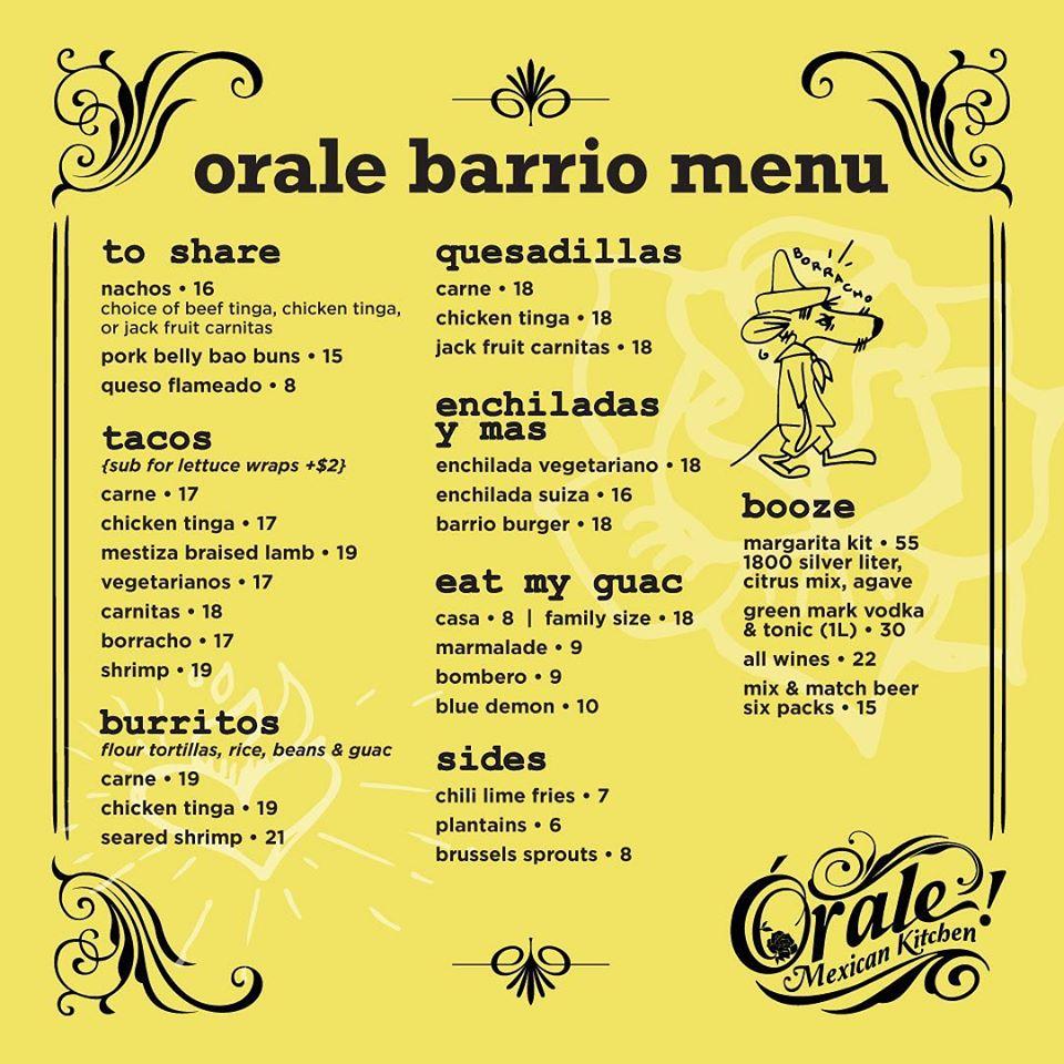 Menu At Orale Mexican Kitchen Pub Bar Jersey City   R3af Orale Mexican Kitchen Menu 