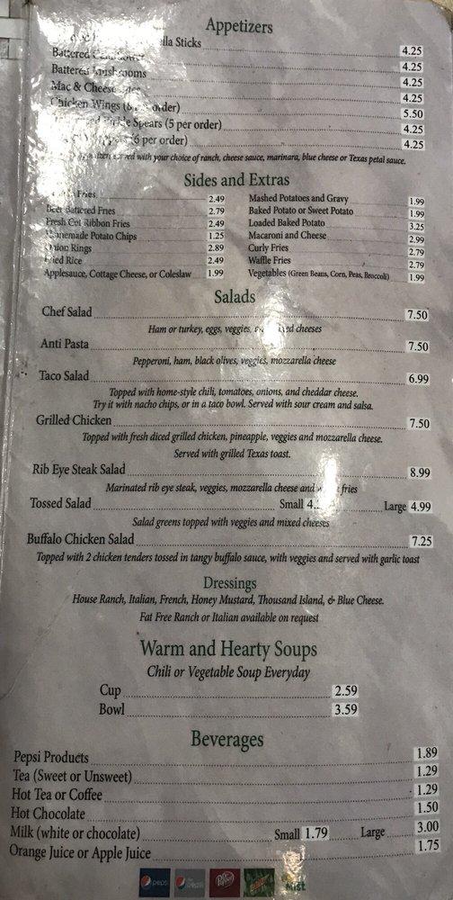 Menu at Fairview Diner restaurant, USA, RR 2 Box 41