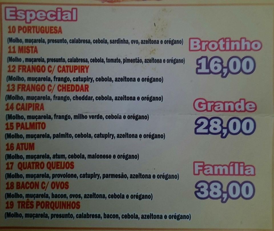 Menu em Gordo Pizzas restaurante, Arraial do Cabo