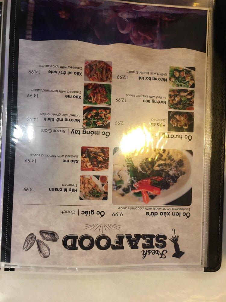 Menu at Tràm Chim Live King Crab restaurant, Westminster, Beach Blvd A