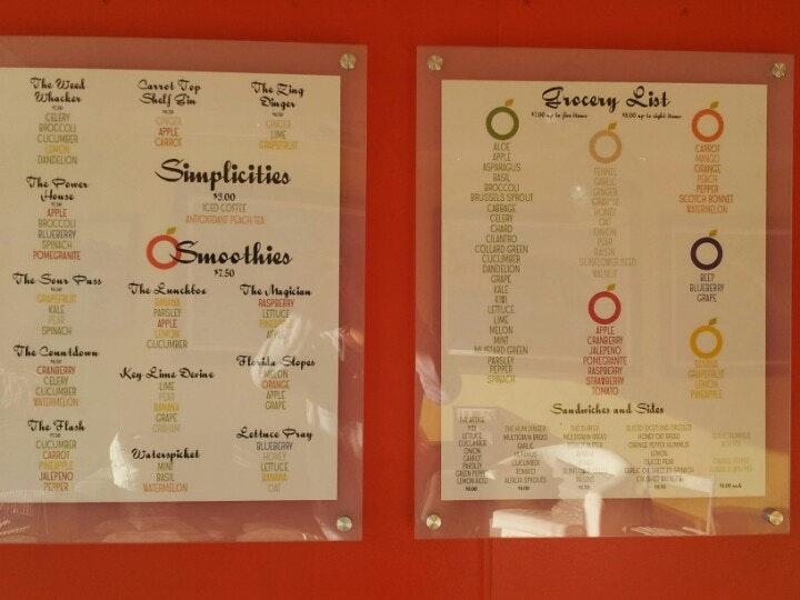 Menu at Extract Juice Bar, Newport Beach