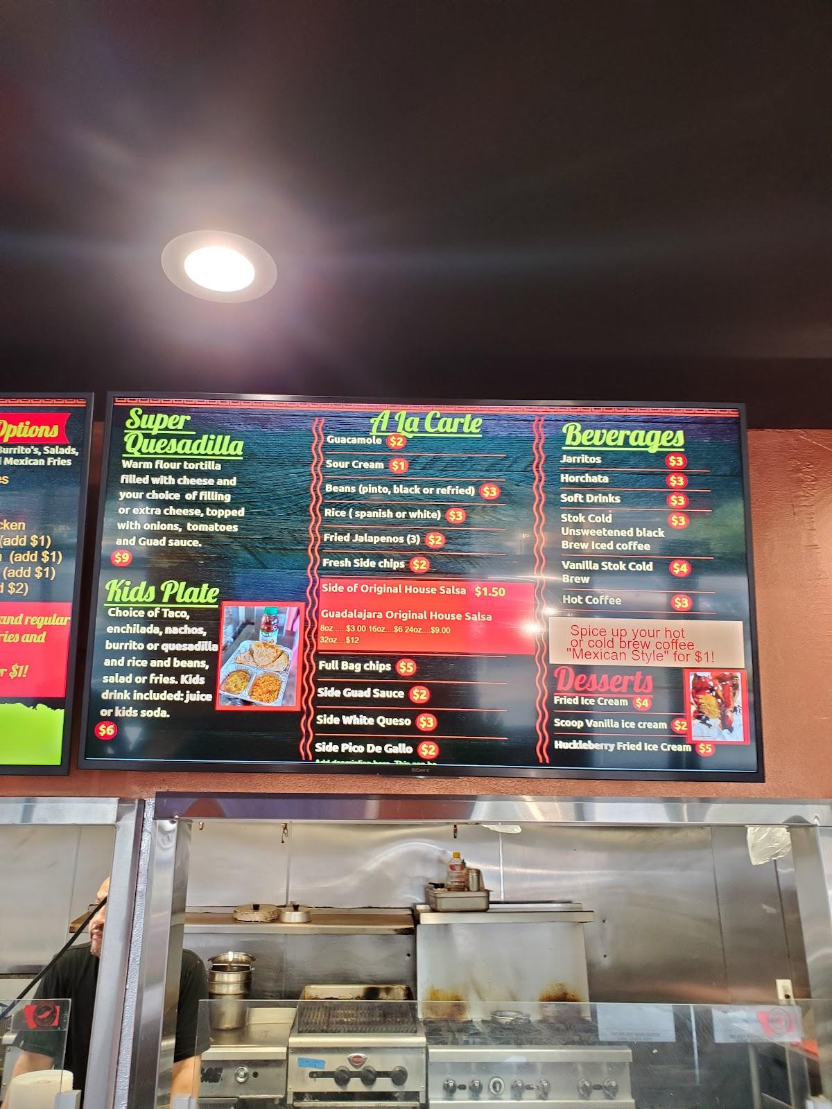 Menu at Guads Grill and Go restaurant, Billings