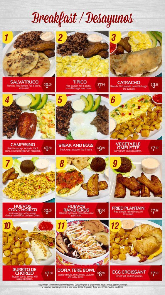 Menu at Dona Tere Restaurant, Fredericksburg