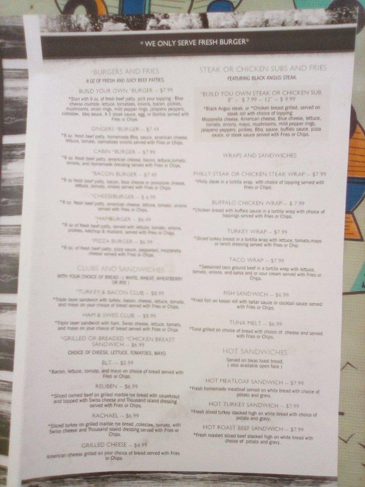 Menu at Ginger's Family Restaurant, Coalport