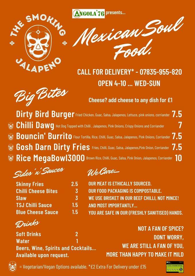 Menu at The Smoking Jalapeno restaurant, Shaftesbury