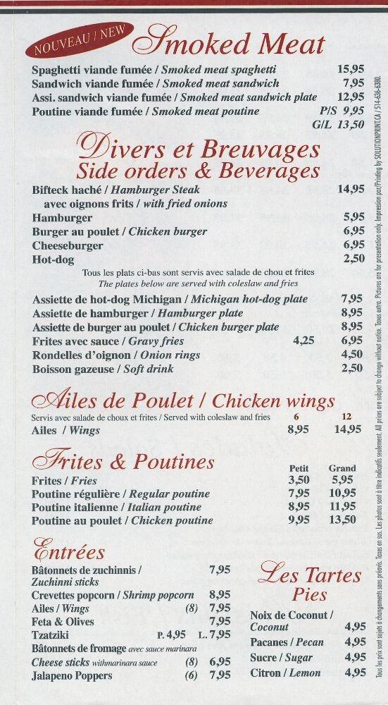 Menu Au Restaurant Dorion, Vaudreuil-Dorion, 297 Bd Harwood