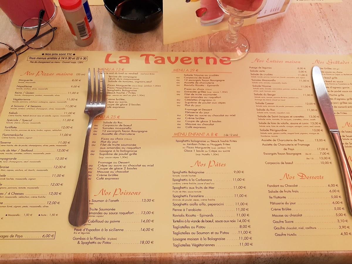 Menu At La Taverne Pub Bar Castellane