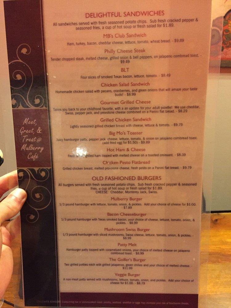 Menu at Mulberry Cafe, Midland, W Wadley Ave #8