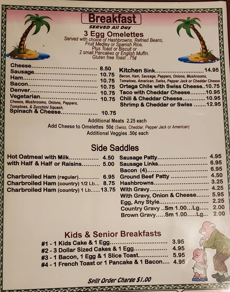 Menu at Herb's Restaurant and Shenanigans Lounge, Grants Pass