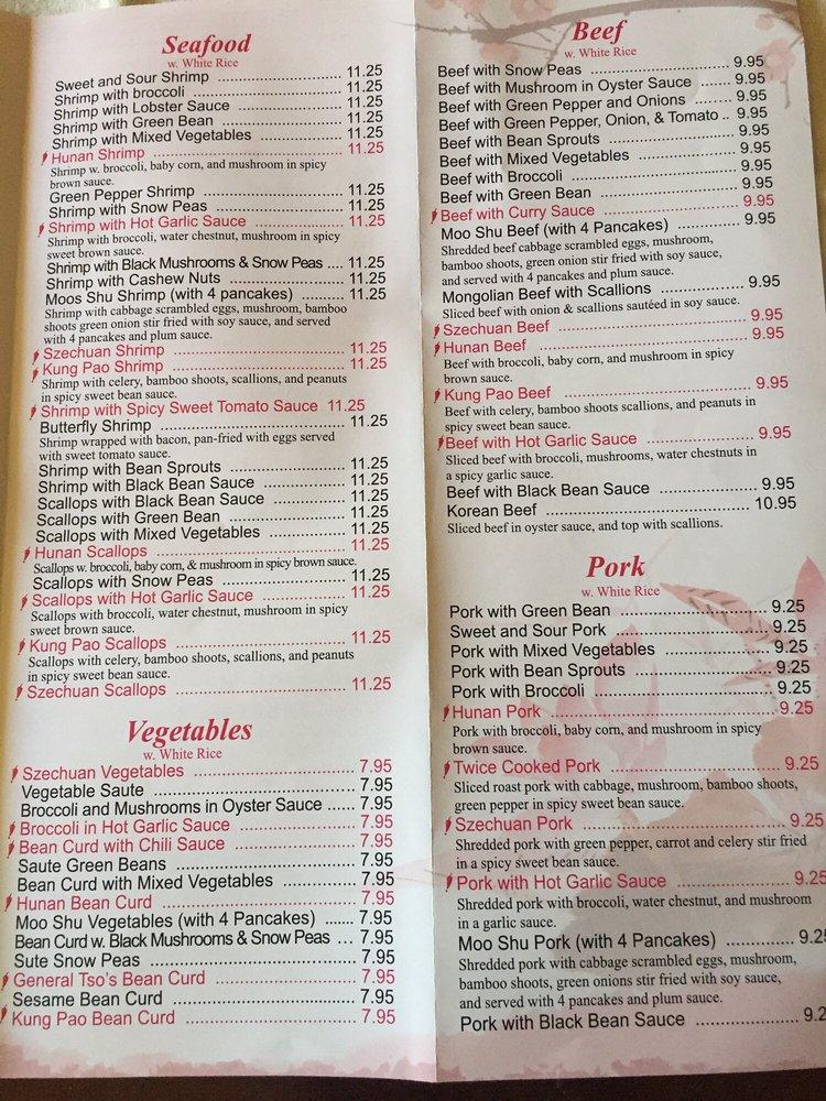 Menu at Hong Kong Chinese Restaurant, Hagerstown