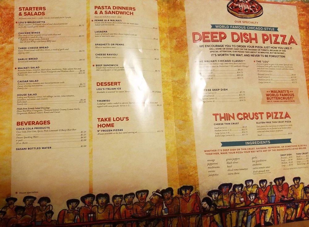 Menu at Lou Malnati's Pizzeria, Harwood Heights, W Gunnison St