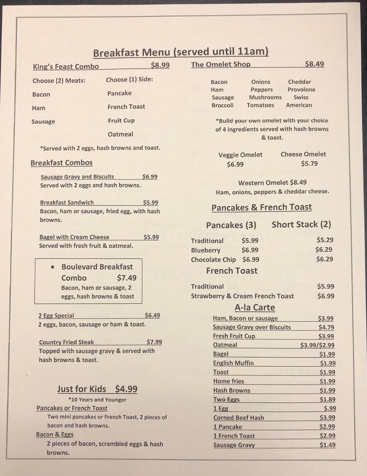 Menu at A&M Family Restaurant, Brookville