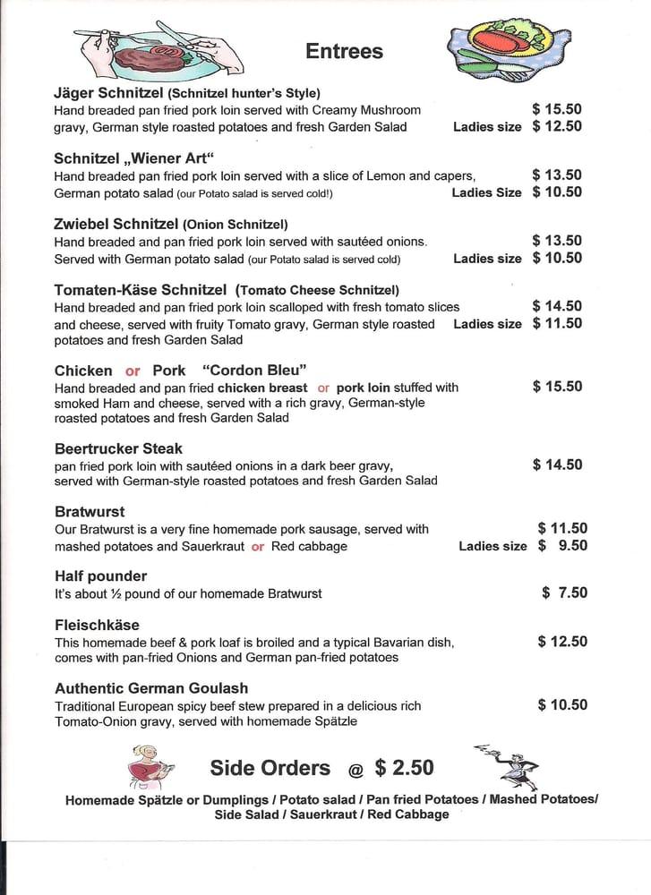 Menu at Schneider's Restaurant and Beer Garden, McAllen