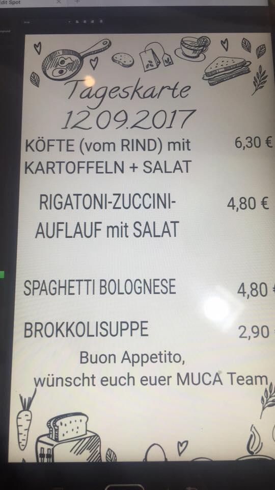 Menu de MUCA Berlin Alt-Treptow