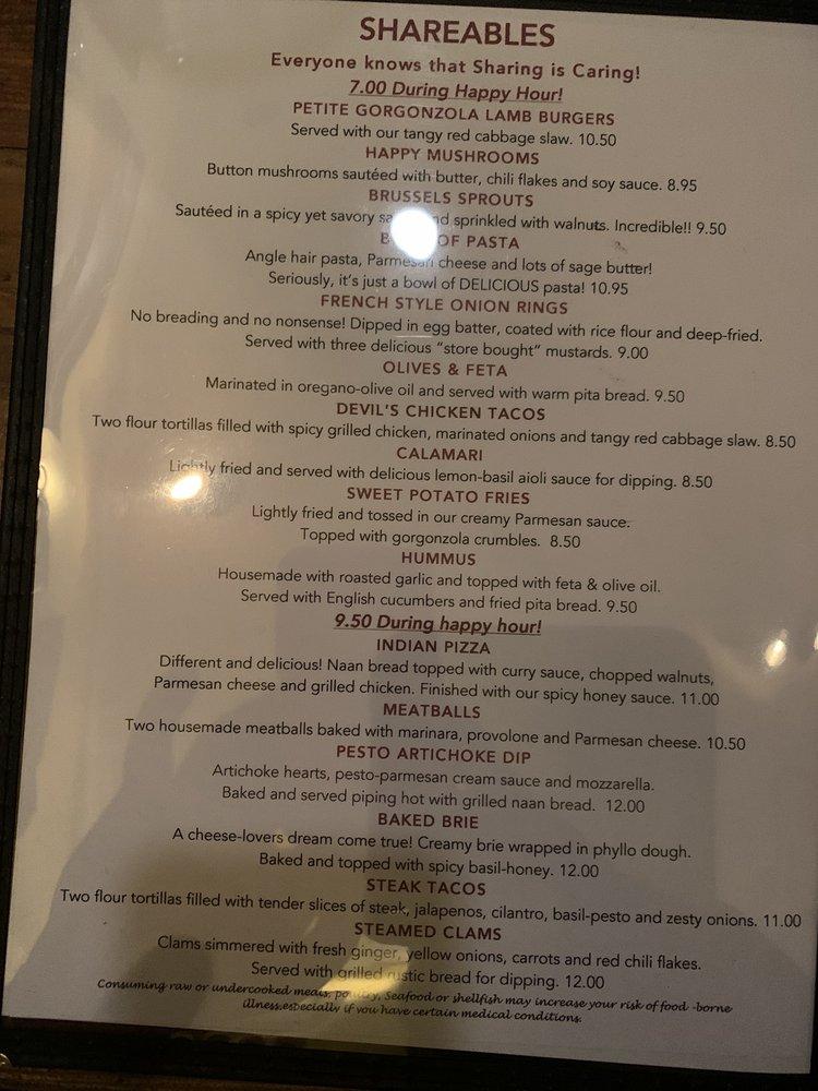 Menu at Pentagon Bistro & Martini Bar, Liberty Lake