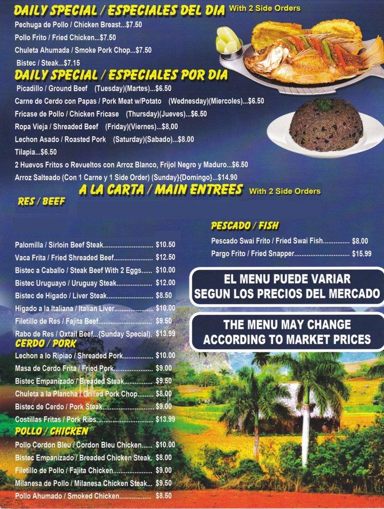 Menu at A Mi Manera Restaurant, Cape Coral