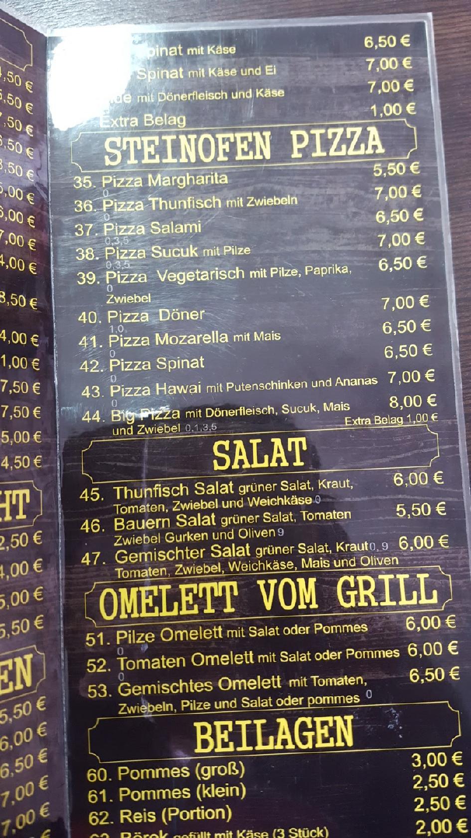 Speisekarte von Big Döner Haus pizza, Erlensee