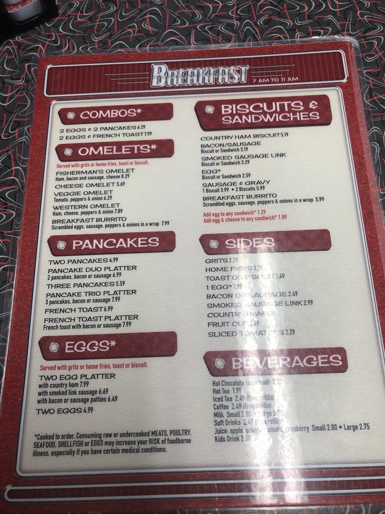 Menu at Kure Beach Diner restaurant, Kure Beach