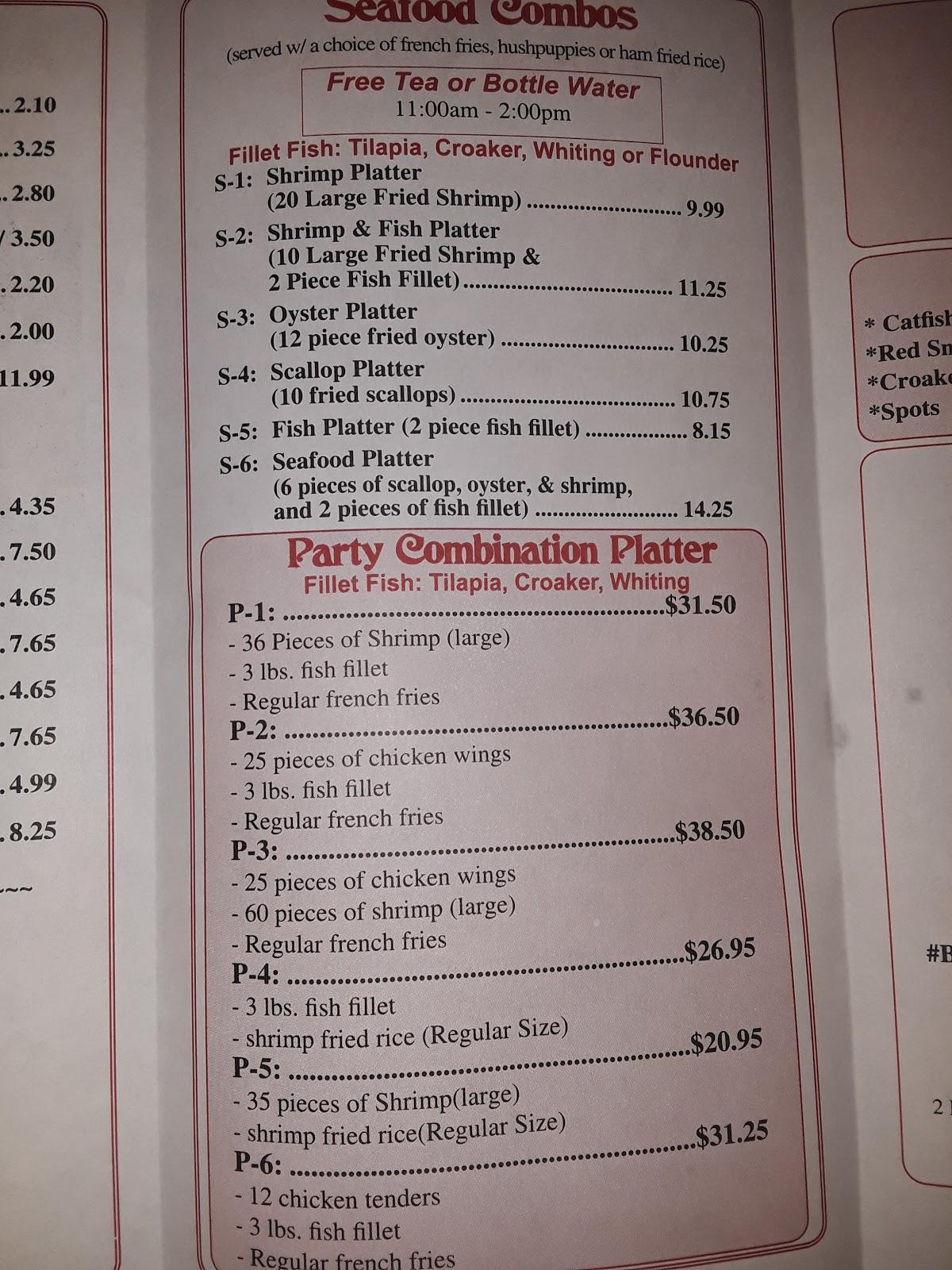 Menu at Augusta Fish Market & Restaurant, Augusta