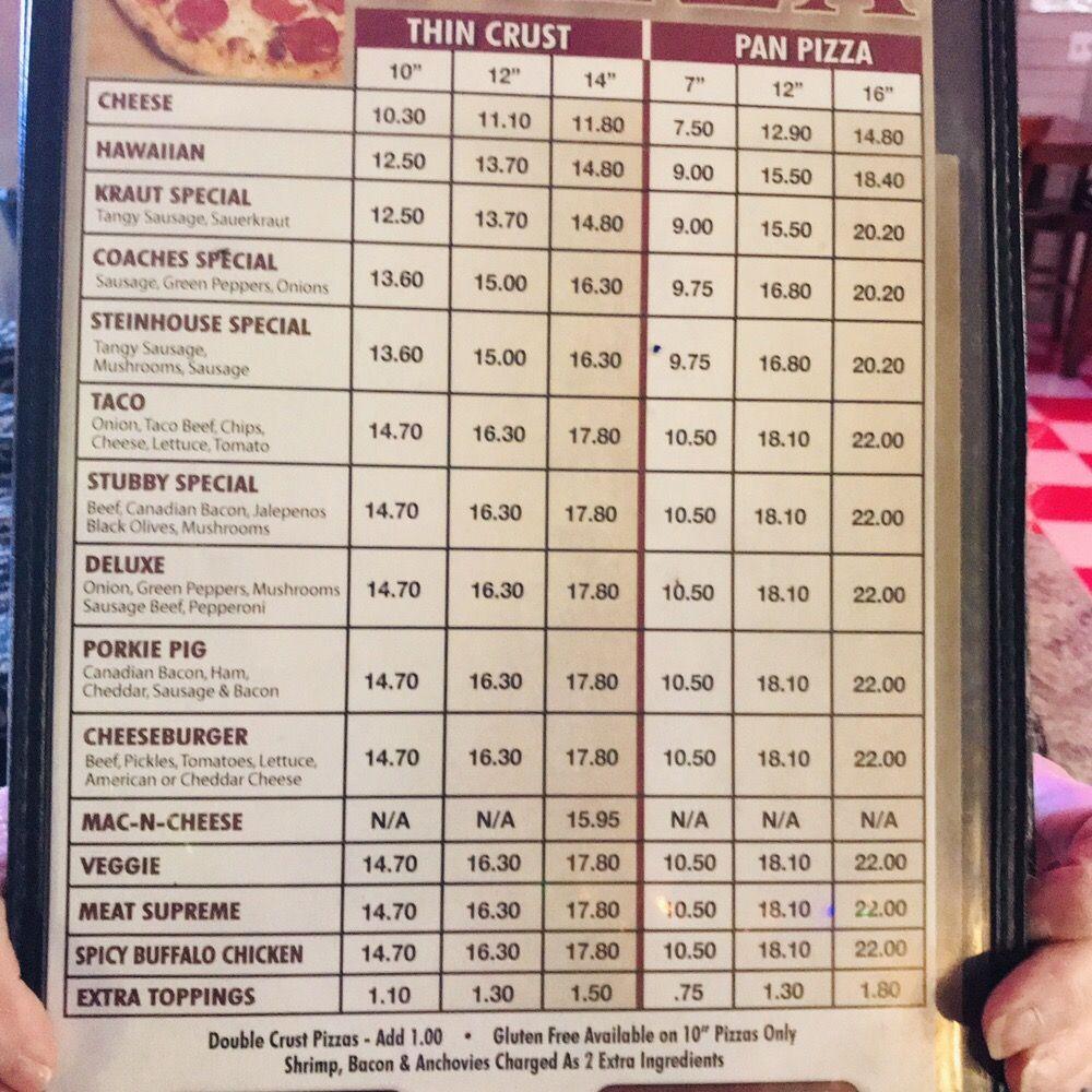 Menu at Coaches Corner Pizza Inc pizzeria, Conrad