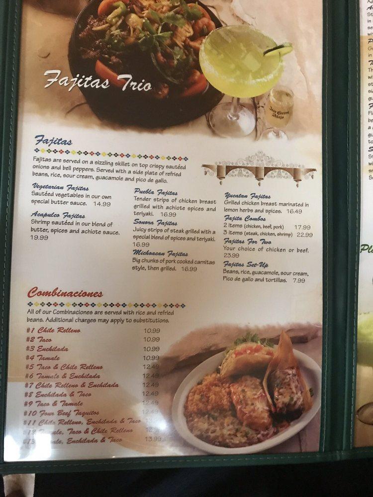 Menu at La Casita restaurant, Beaumont