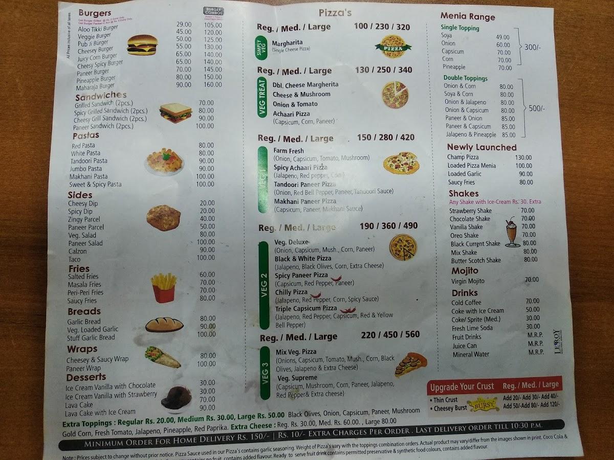 Menu at Hungry Point, Pathankot, Dhangu Rd