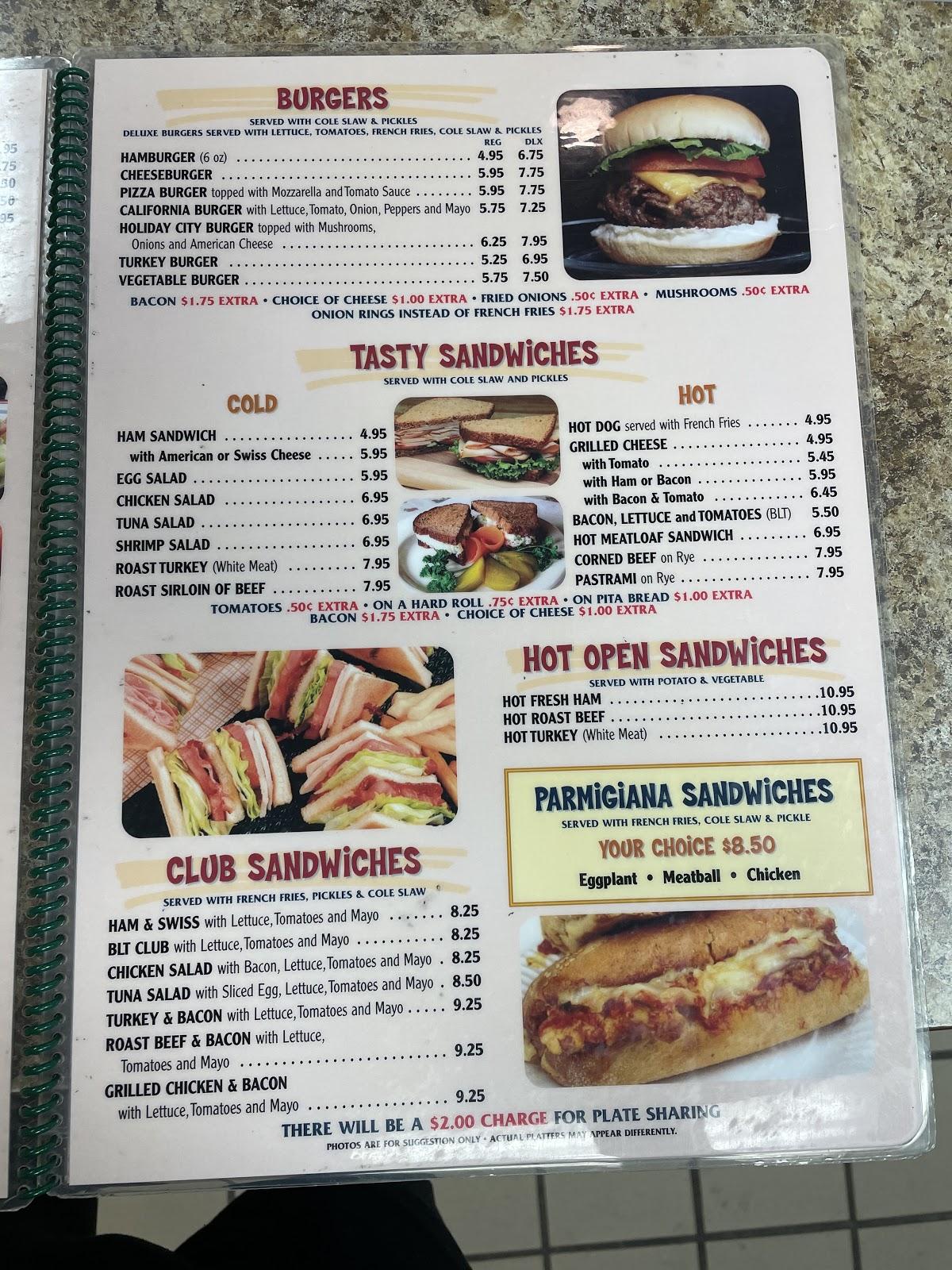 Menu at Holiday City Diner cafe, Toms River, 621 Mule Rd