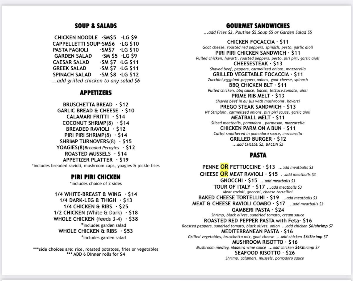 Menu at Nova Grillhouse restaurant, Sault Ste. Marie