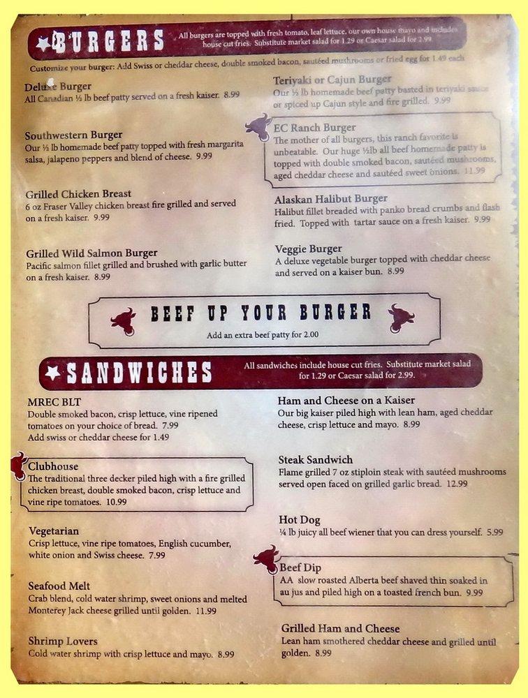 Menu at Ranch Pub & Grill, Maple Ridge