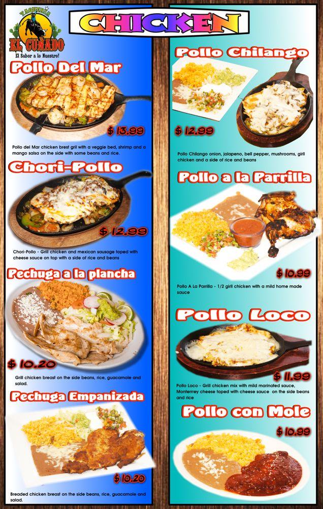 Carta del restaurante El Cuñado Mexican Cuisine, Rogers