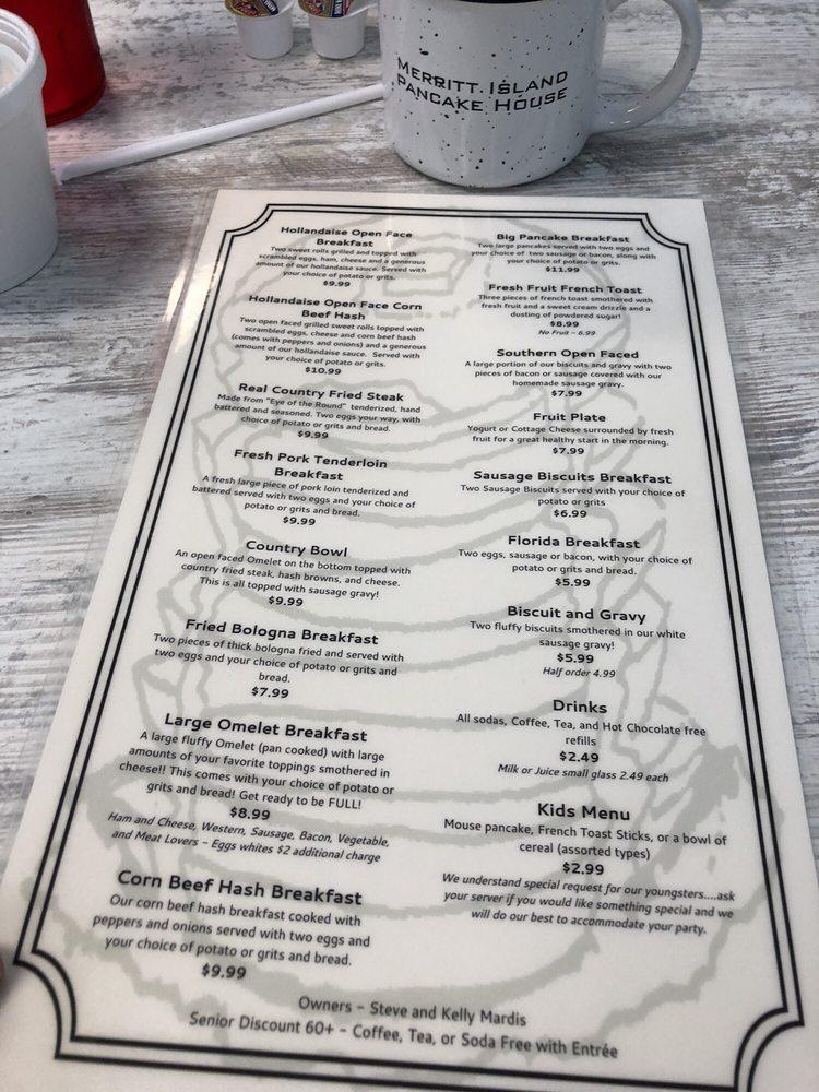 Menu at Merritt (My) Island Pancake House restaurant, Merritt Island