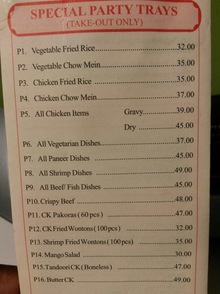 Menu at Eddie's Wok N Roll restaurant, Mississauga