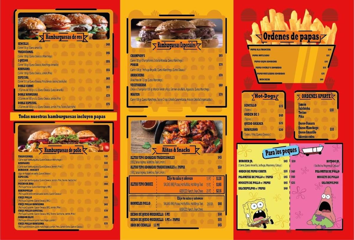 Carta del restaurante Hamburguesas la esquinita, Nezahualcóyotl
