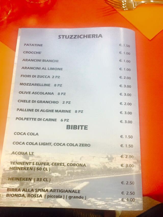 Menu au Ciro Speedy restaurant Catanzaro Viale Crotone