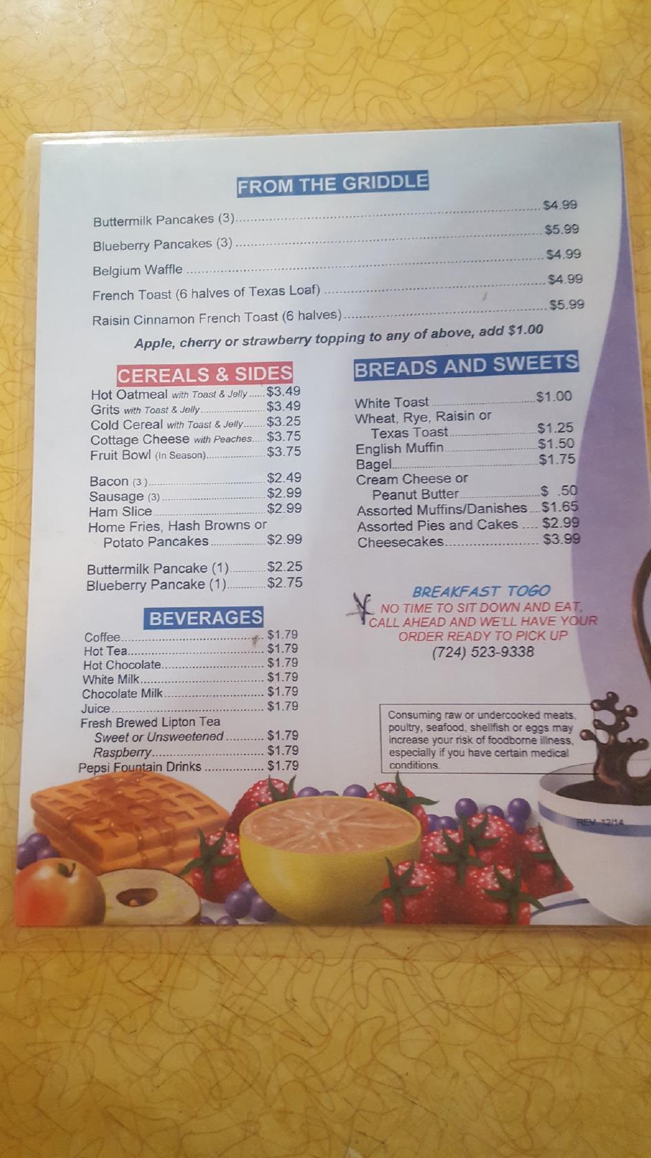 Menu at Ketters Restaurant Catering,