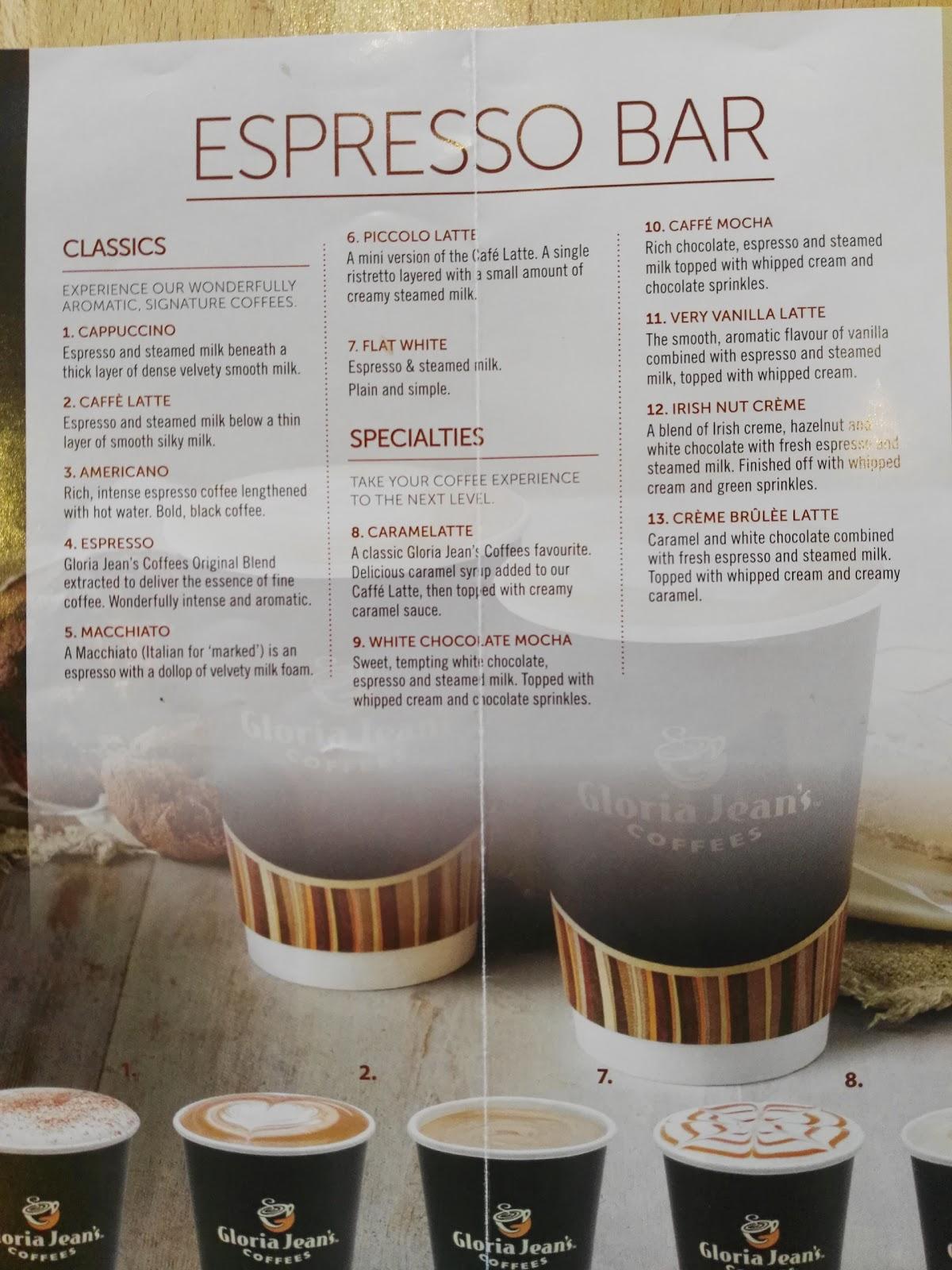 Menu at Gloria Jean's Coffees Gemikonağı, Lefka, 4RPH+HQV