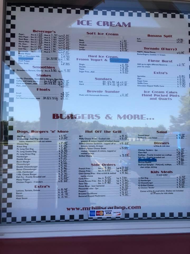 Menu at Mr Bills fast food, Ballston Spa