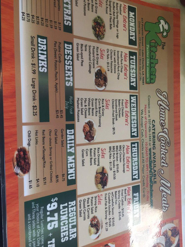 Menu at The Kitchen restaurant, Lake Charles, 417 Prewitt St