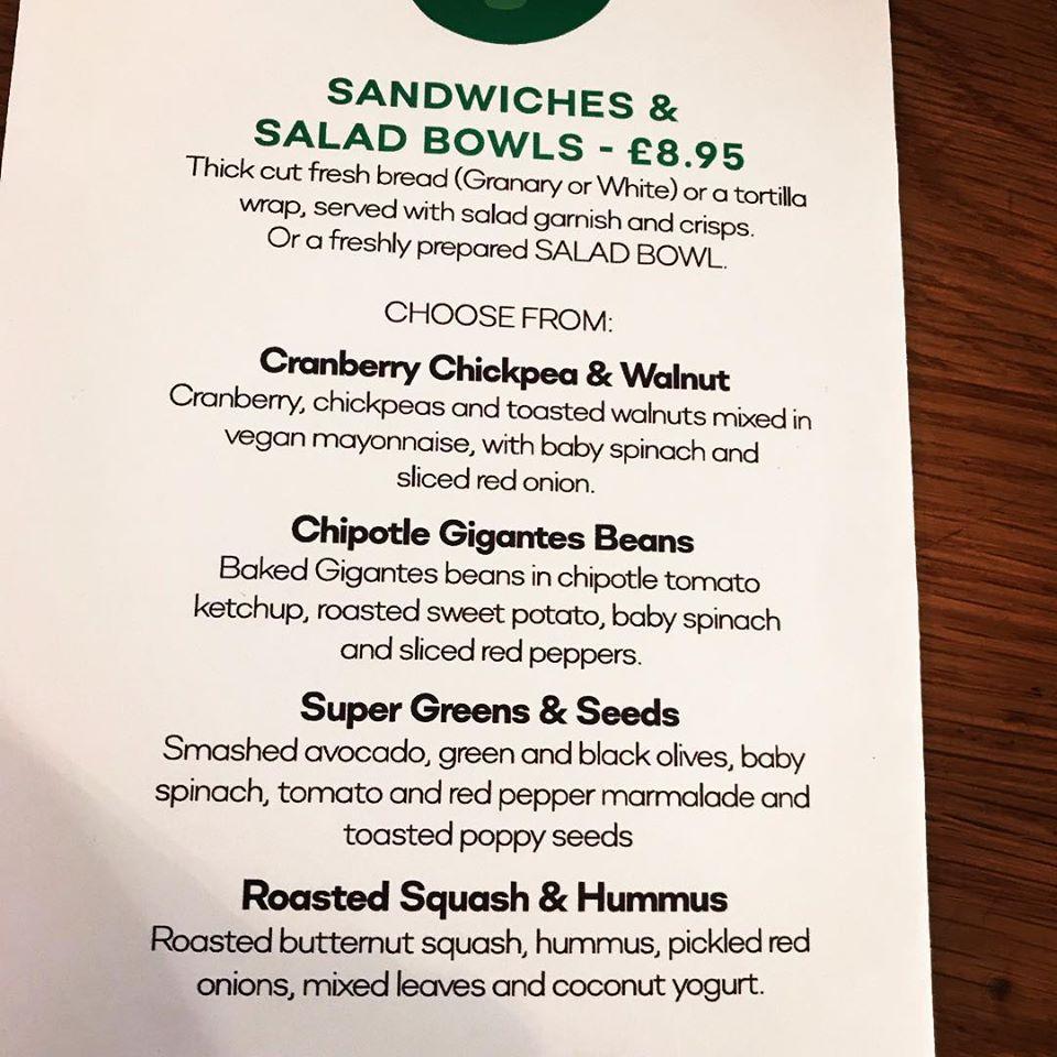 Menu at Twyfords Cafe, Beccles