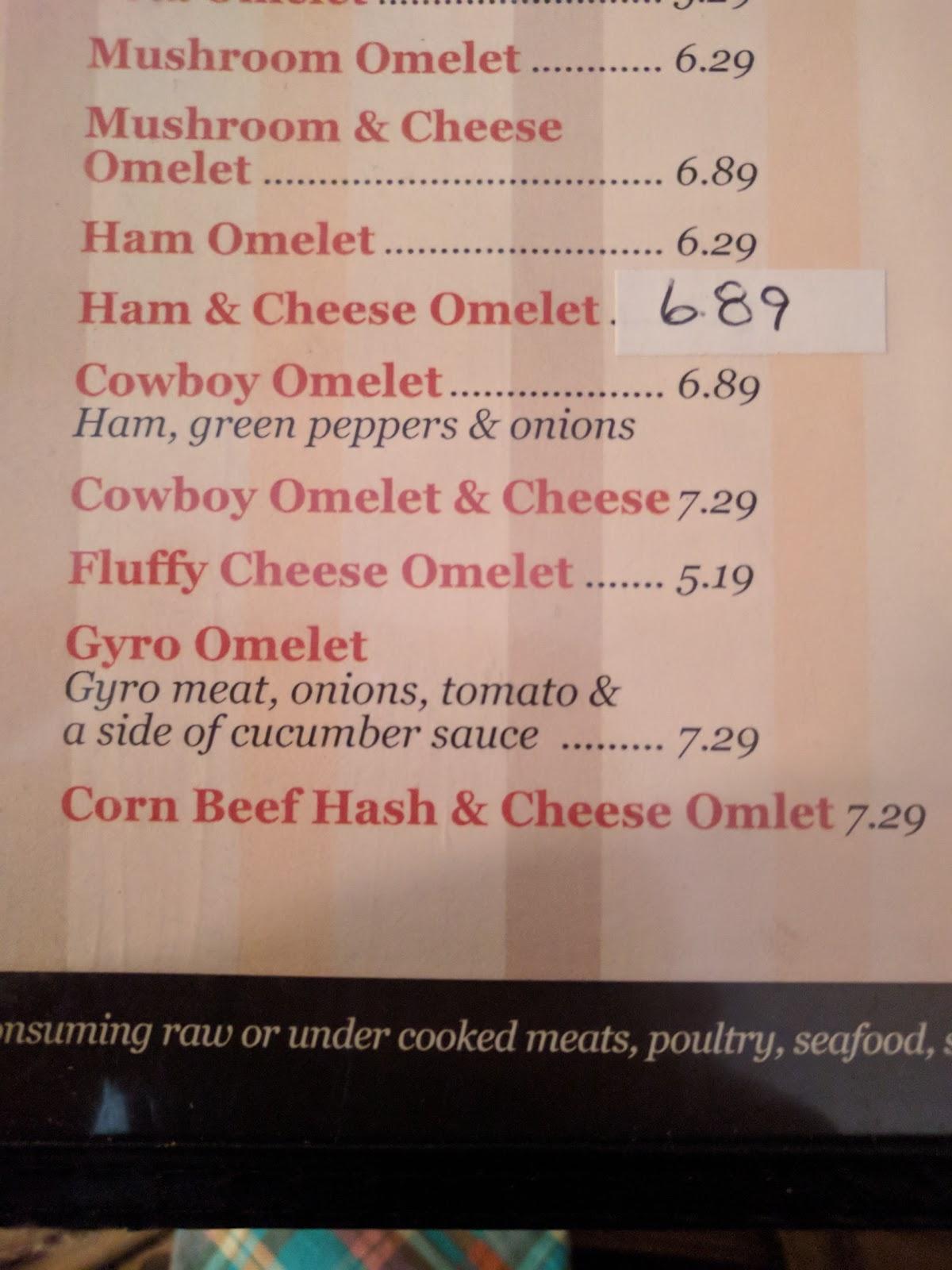 Menu at Yankee Kitchen Restaurant, Vienna Center
