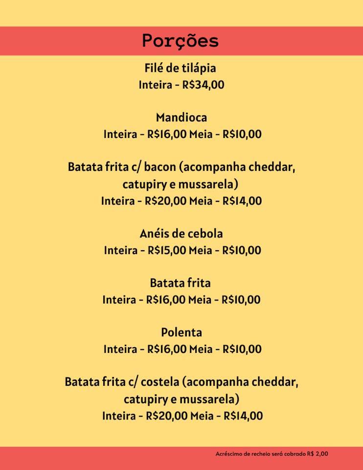 Brotinho Legal cardápio