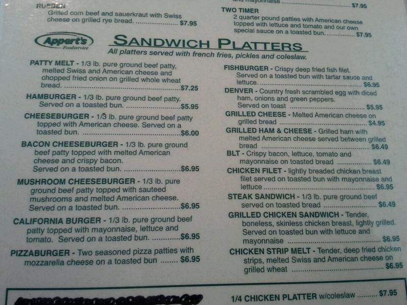 Menu at Swan's Cafe, Litchfield, E Frontage Rd