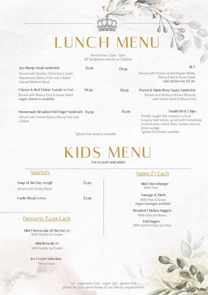 Menu at The Queens at Horton pub & bar, Leegomery